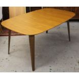 Matthew Hilton for Heals, modern walnut and elm extending dining table, 65ins x 39.5ins together