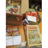 Box containing a quantity of 1970'S Marvel comics, The Avengers and a quantity of other comics
