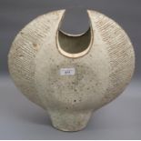 Large Hastings pottery stoneware vase of stylised oviform design, impressed mark in the form of