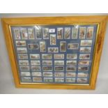 Framed set of Wills ' mining ' cigarette cards 1916