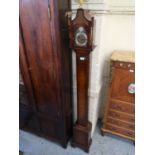Unusual mid 20th Century walnut longcase clock of narrow proportions in 18th Century style, the