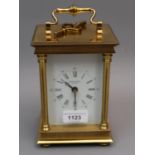 Large 20th Century gilt brass carriage clock, the enamel dial inscribed ' Phaeton by Acctim ',
