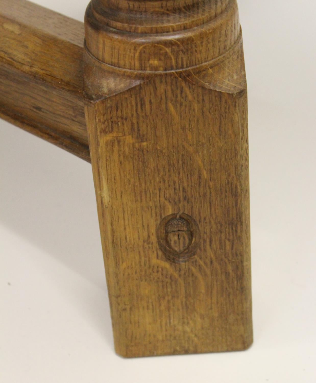 Alan Grainger of Brandsby ' Acorn Man ', an oak refectory style dining table, the moulded top - Image 3 of 3
