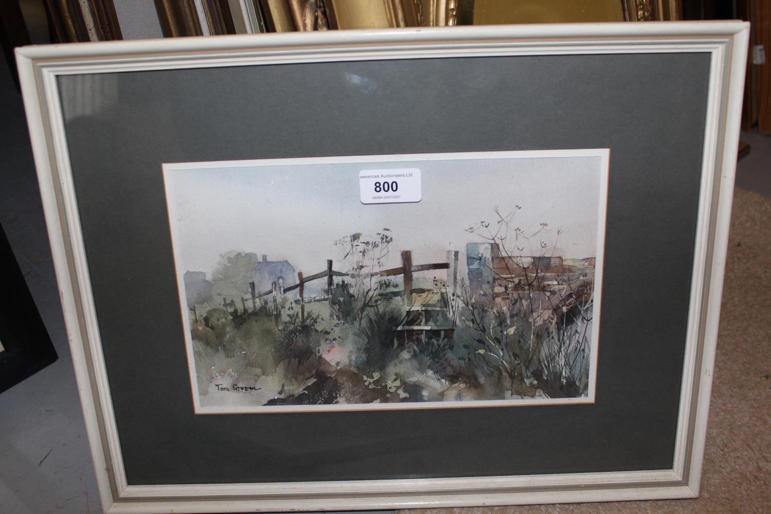 Tom Groom, watercolour ' The Stile ', 6.5ins x 10ins together with another watercolour by the same - Image 2 of 3