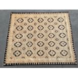Good quality modern Afghan Ziegler carpet with an all-over floral design on a beige ground with