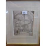 Alan T. Adams, group of four pencil drawings, studies of timber framed buildings and Gothic
