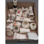 Small box containing a quantity of various crested china