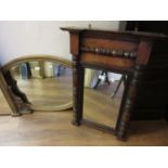 19th Century rectangular mahogany pier mirror with a moulded cornice above a moulded frieze,