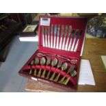 Viners mahogany cased silver plated canteen of cutlery