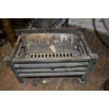 Modern cast iron fire basket with steel back, 20.5ins wide