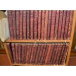 Set of thirty nine miniature volumes of Shakespeare, the ' Temple ' series, with red leather