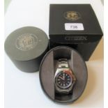 Gentleman's Citizen Eco Drive WR200 stainless steel wristwatch, in original box and packaging with