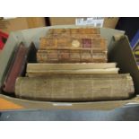 Small quantity of antique leather bound volumes (for restoration) Some of the titles are:- The