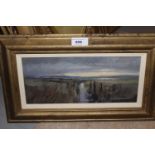 Norman Battershill, oil on board, ' The Brook ', 5ins x 11.25ins, gilt framed together with another,