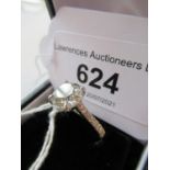 Platinum and diamond solitaire ring, the old cut stone of approximately 2.10ct, sold with