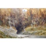 Edward Emerson, watercolour, wooded river landscape, signed, 14ins x 20ins approximately, signed