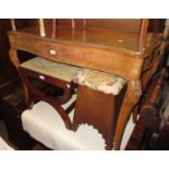 19th Century birds eye maple side table, the shaped moulded top above a single drawer, on carved