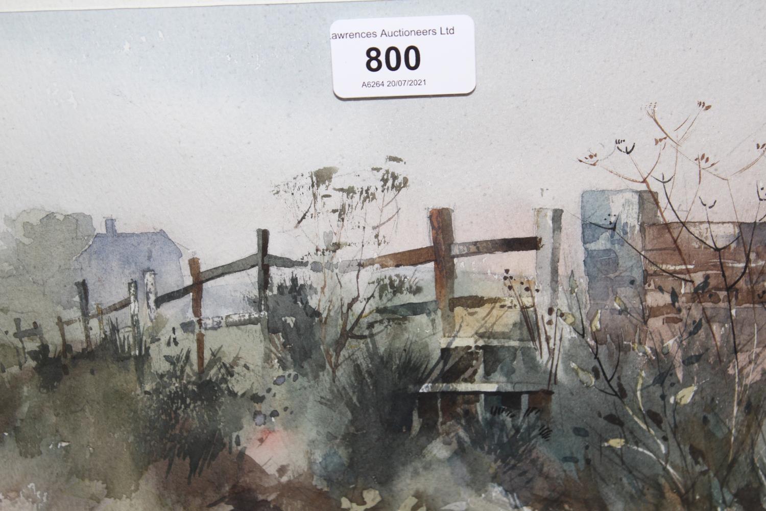 Tom Groom, watercolour ' The Stile ', 6.5ins x 10ins together with another watercolour by the same