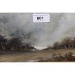 Peter Toms, watercolour ' Rural Study ', 5.25ins x 8.5ins, gilt framed together with a Bill Toop,