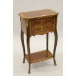 Reproduction French Kingwood side / occasional table, the irregular octagonal top above two