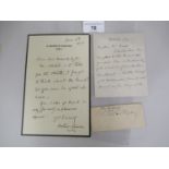 Robert Scott (Master of Balliol College, Oxford), a signed autograph letter, Arthur Severn (artist),