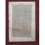16th Century printed document by W. Copeland, a leaf from Le Fevre Recuile of the Histories of Troie