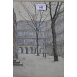 Bernard Gotch, watercolour, view of a courtyard, signed, 13ins x 10.5ins, gilt framed