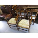 Attributed to Liberty & Company, pair of Arts and Crafts stained beechwood open elbow chairs with