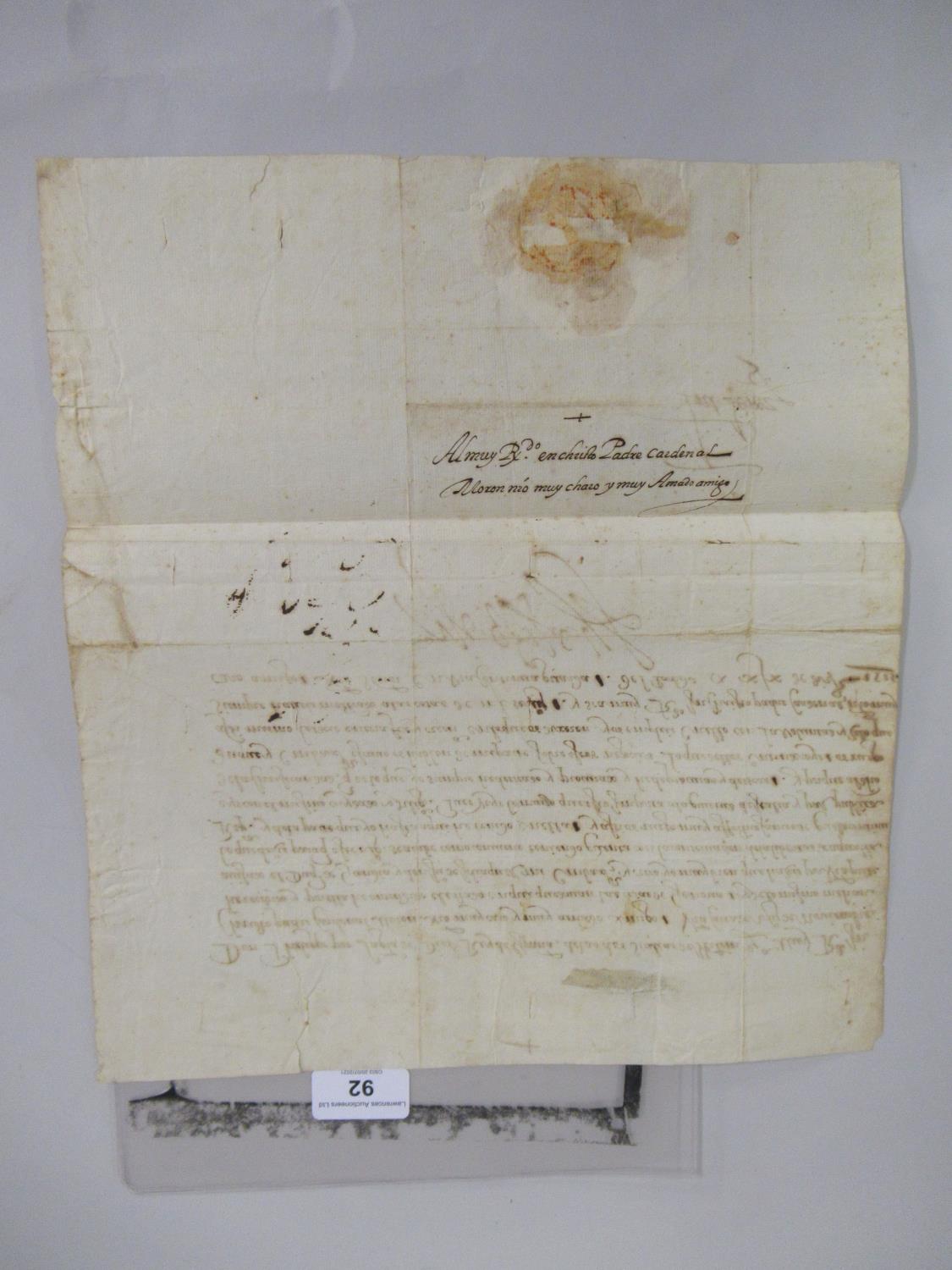 King Philip II of Spain 1527 - 1598, a letter signed in Spanish L el Pardo, 19th December 1575, to - Bild 3 aus 3