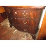 Early 20th Century mahogany serpentine fronted commode type chest in George III style, the