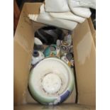 Box containing a quantity of miscellaneous modern Art pottery