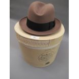 Gentleman's Lock and Co. St. James's Trilby hat, size 7 and 3/8th's in original box