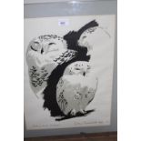 John Tennent, signed Limited Edition print ' Snowy Owl Studies ', 1969, No. 3 of 9, together with