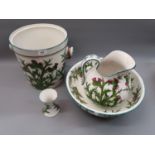 Late 19th Century Wemyss Thistle pattern jug, bowl, pail and vase (all with damages)
