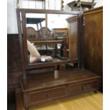 Small George III mahogany box toilet mirror together with a small late Victorian two door hanging