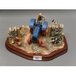 Border Fine Arts James Herriot series, model of a farmer on a Fordson blue tractor with various