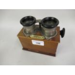 Small late 19th / early 20th Century French stereoscope viewer, inscribed to an attached ivorine