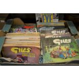 Near complete set of Giles Cartoon books together with a quantity of Private Eye annuals