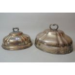 Large 19th Century plated meat dish cover, together with another similar