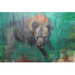 Oil sketch on board, study of a wild dog, bearing label verso ' Dingo, S. R. Nolah ', N. S. W. (