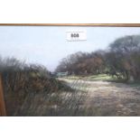 Norman Battershill, pastel drawing ' The Green Gate, Witterings ', 8.75ins x 11.5ins, gilt framed