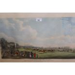 19th Century hand coloured engraving, view of the Worcester race course and grandstand by H.B.