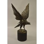 Walenty Pytel (Polish born 1941), welded industrial steel sculpture of a bird of prey with