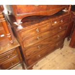 George III mahogany straight front chest of two short and three long drawers with circular brass