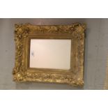 Small antique gilded composition picture frame, rebate 11.5ins x 8.25ins together with another small