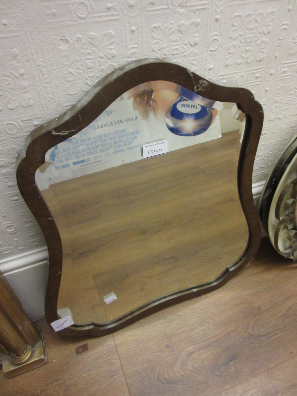 Small reproduction mahogany four drawer chest together with a mahogany shield shaped mirror and a - Image 2 of 2