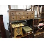 Late Georgian side table/washstand, the moulded top above configuration of drawers and dummy drawers