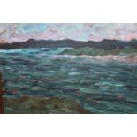 Oil on panel, view across a coastal inlet, signed Boyle, 9.5ins x 13.5ins