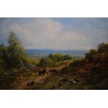 George William Mote, oil on canvas, landscape in the Weald of Kent, signed and dated 1866, 17.