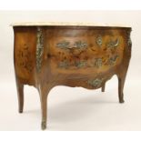 Late 19th / early 20th Century French Kingwood floral marquetry inlaid and ormolu mounted bombe